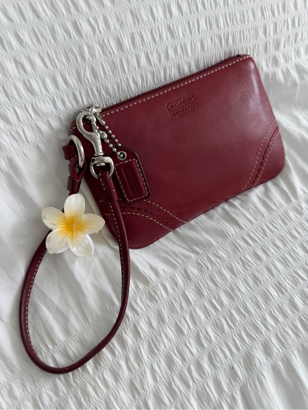 Vintage Coach Burgandy Leather Wristlet